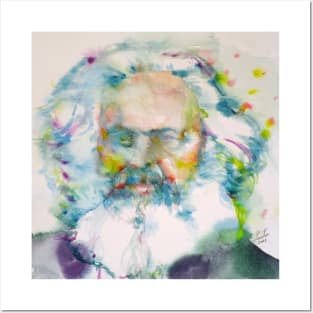 KARL MARX watercolor portrait .2 Posters and Art